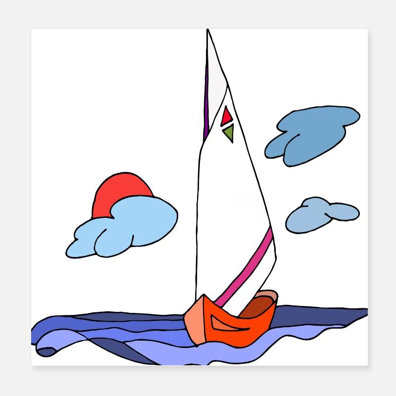 Segelboot Poster 20x20 cm