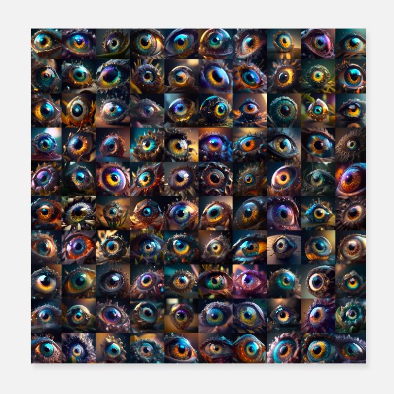 Scopesthesia - 100 strange eyes Poster 8" x 8" (20x20 cm)