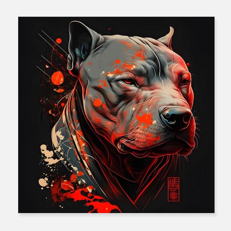 Poster Pitbull Poster 20x20 cm