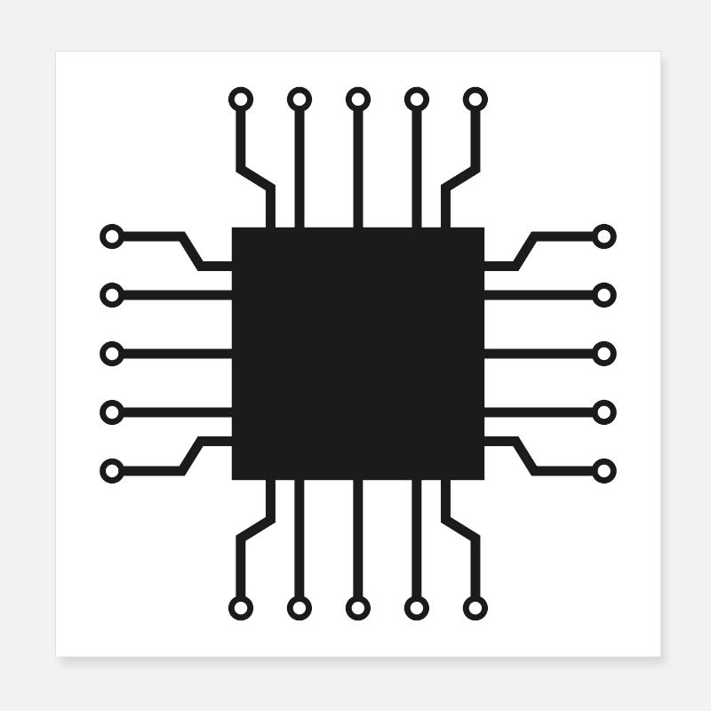 Circuit Geek Circuit informatique Poster 20 x 20 cm