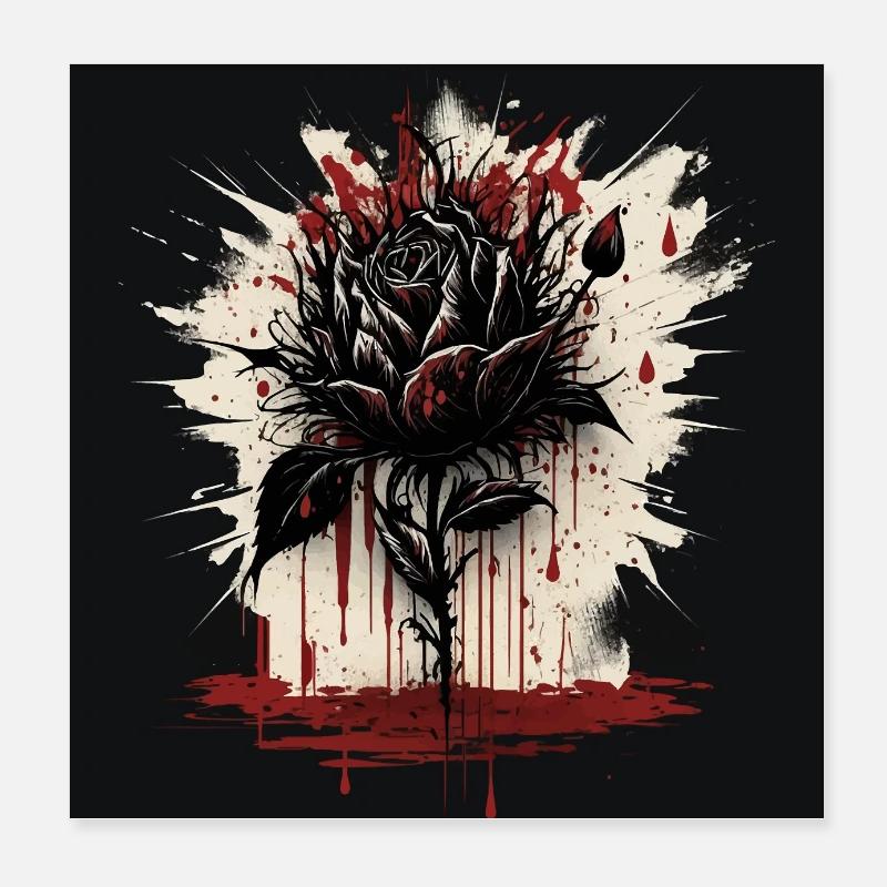 Art de la Rose Noire Poster 20 x 20 cm