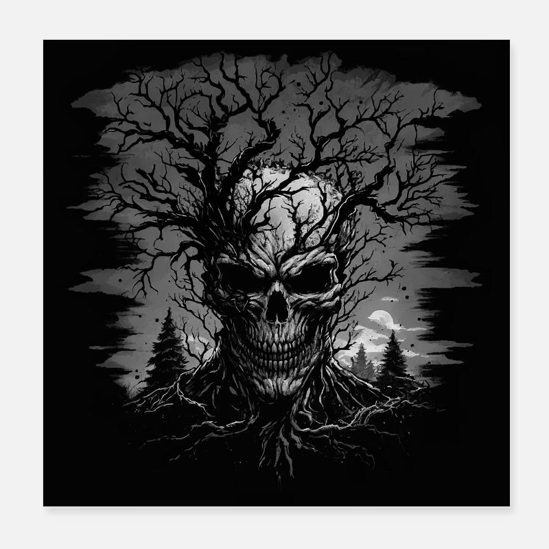 Totenkopf Wald Poster 20x20 cm