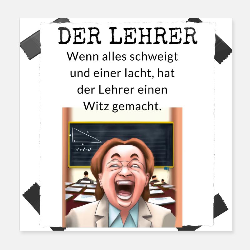 Leher witz Poster 20x20 cm