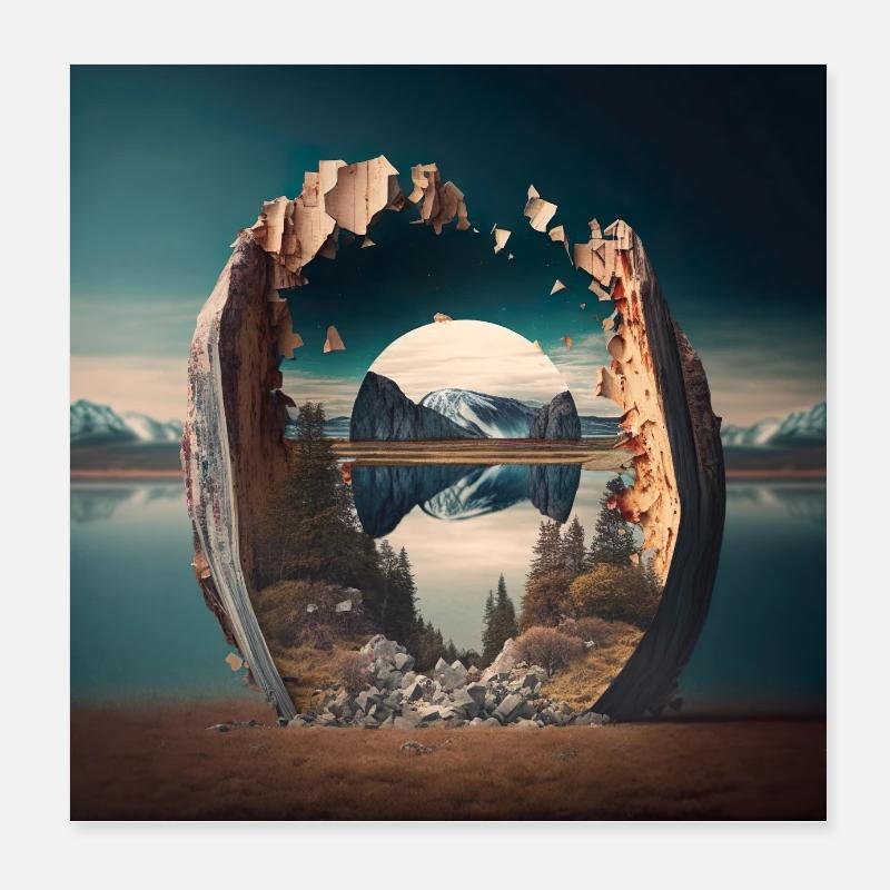 Landschaft der Welt n°6 Poster 20x20 cm