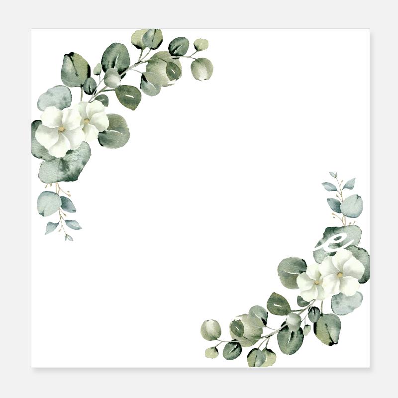 La mariée fleurs vertes Poster 20 x 20 cm