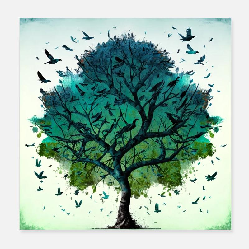 arbre zen n°2 Poster 20 x 20 cm