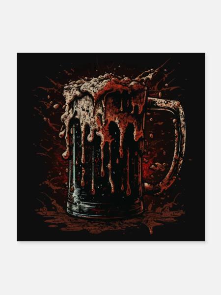 bierkrug - Poster 20x20 cm - Weiß