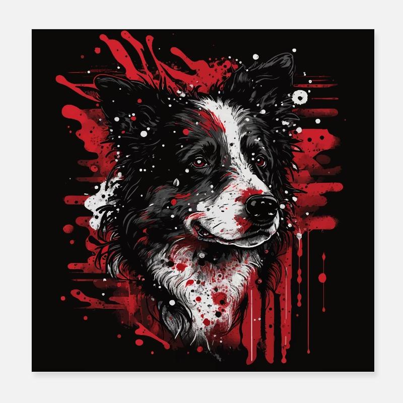 Border Collie Poster 20 x 20 cm