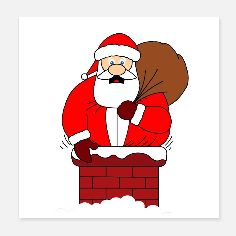 Fat Santa Poster 8" x 8" (20x20 cm)