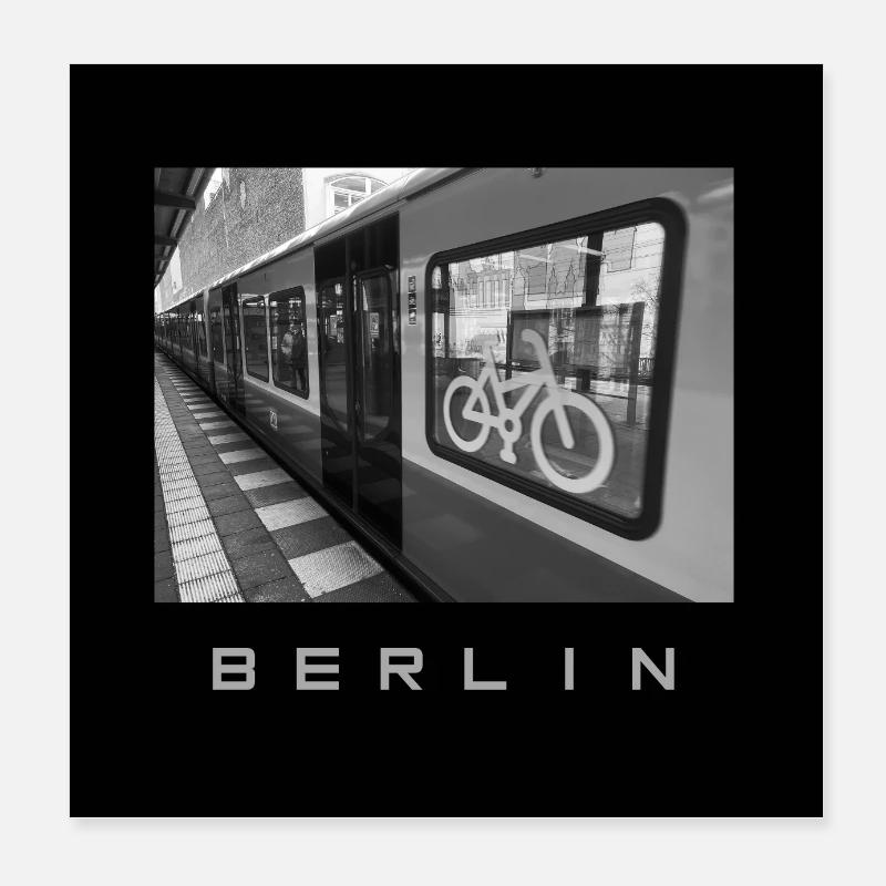 Berlin Souvenir Poster S-Bahn Poster 8" x 8" (20x20 cm)