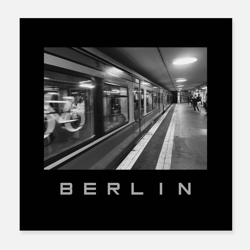 Berlin Souvenir Poster S-Bahn Poster 20x20 cm