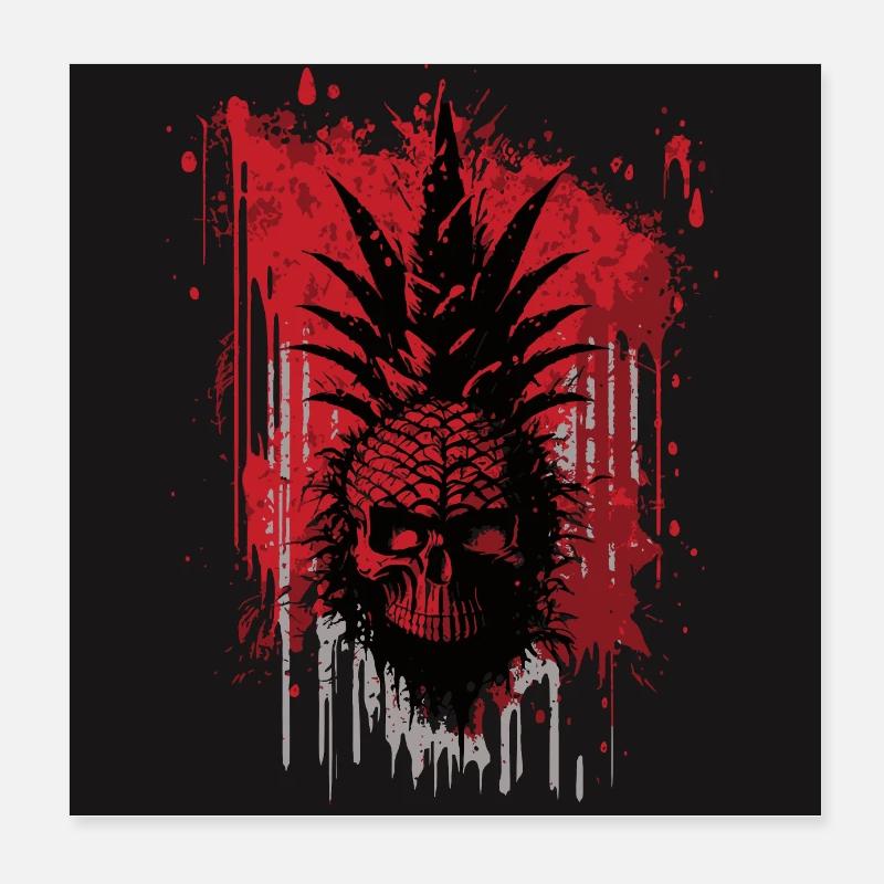 Creepy pineapple fruit Poster 8" x 8" (20x20 cm)
