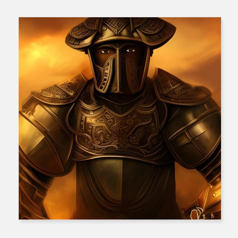 Krieger des Elementes Feuer Poster 20x20 cm