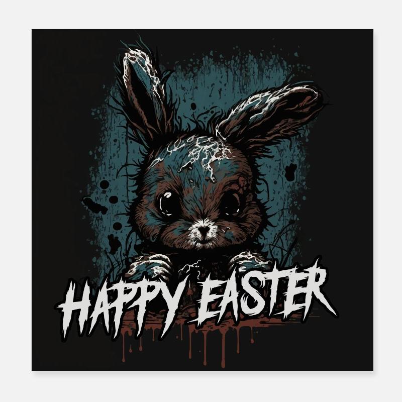happy creepy easter - Poster 20x20 cm - Weiß