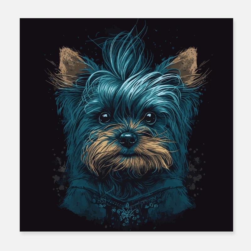 Punky Yorkshire Terrier Poster 20x20 cm