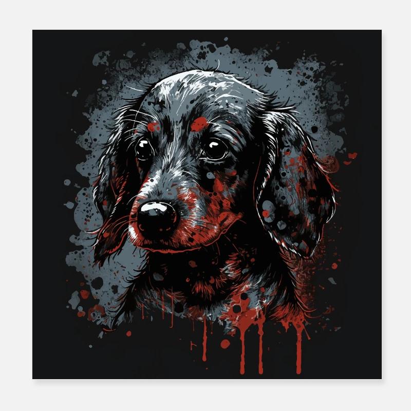 Dackel Welpe Poster 20x20 cm
