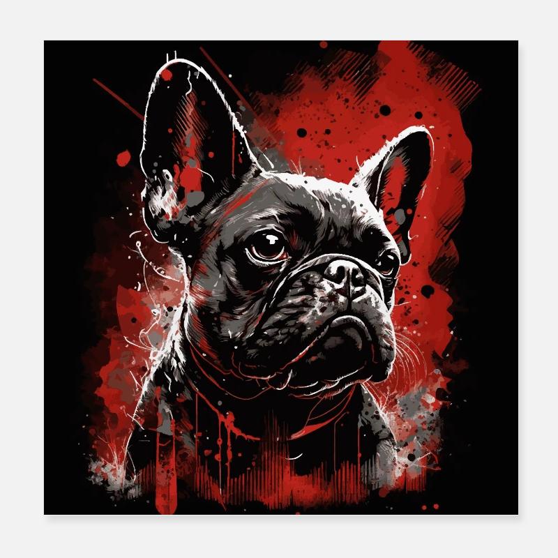 Bouledogue français Poster 20 x 20 cm