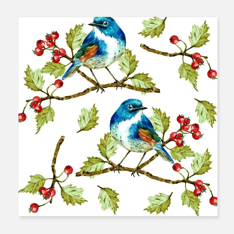 Bunte Vögel Poster 20x20 cm