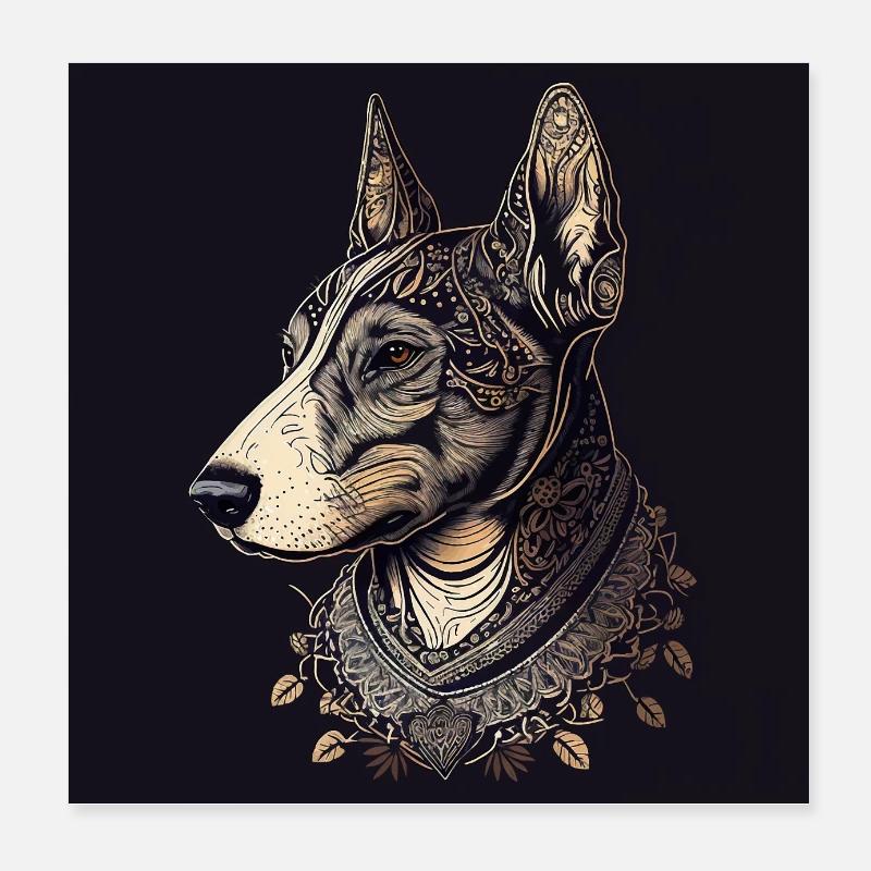 Bull terrier Poster 8" x 8" (20x20 cm)