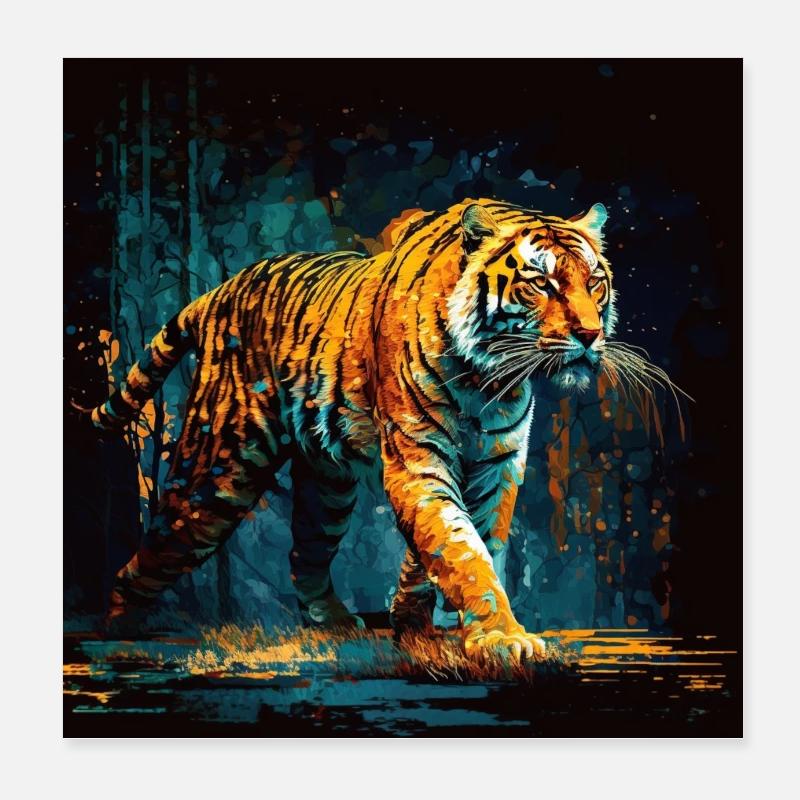 Bengal Tiger, Trail Hunter Poster 8" x 8" (20x20 cm)