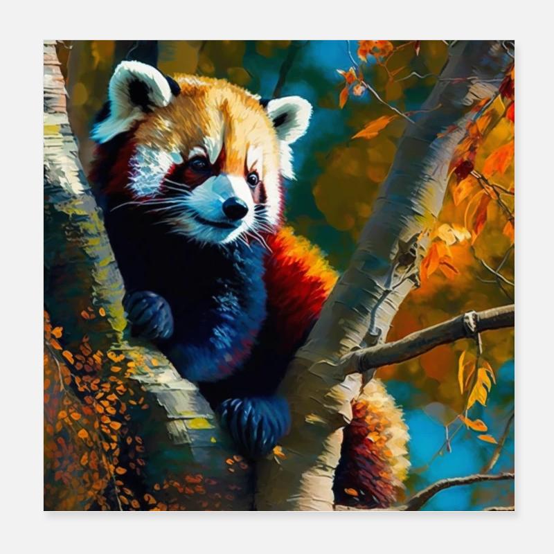 Roter Panda Versteck Poster 20x20 cm