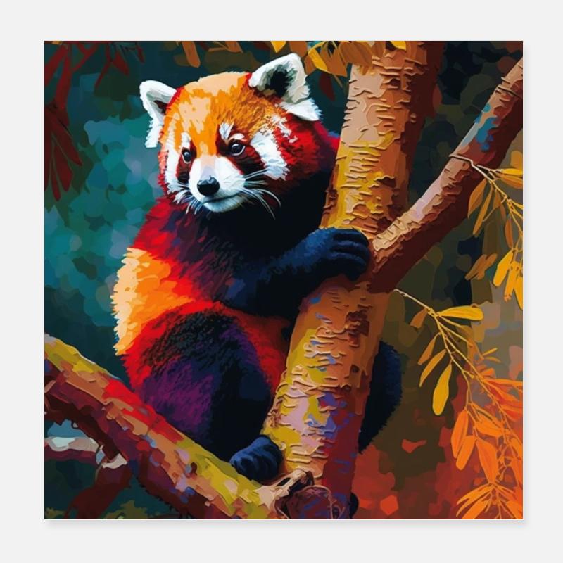 Roter Panda Aussichtspunkt Poster 20x20 cm