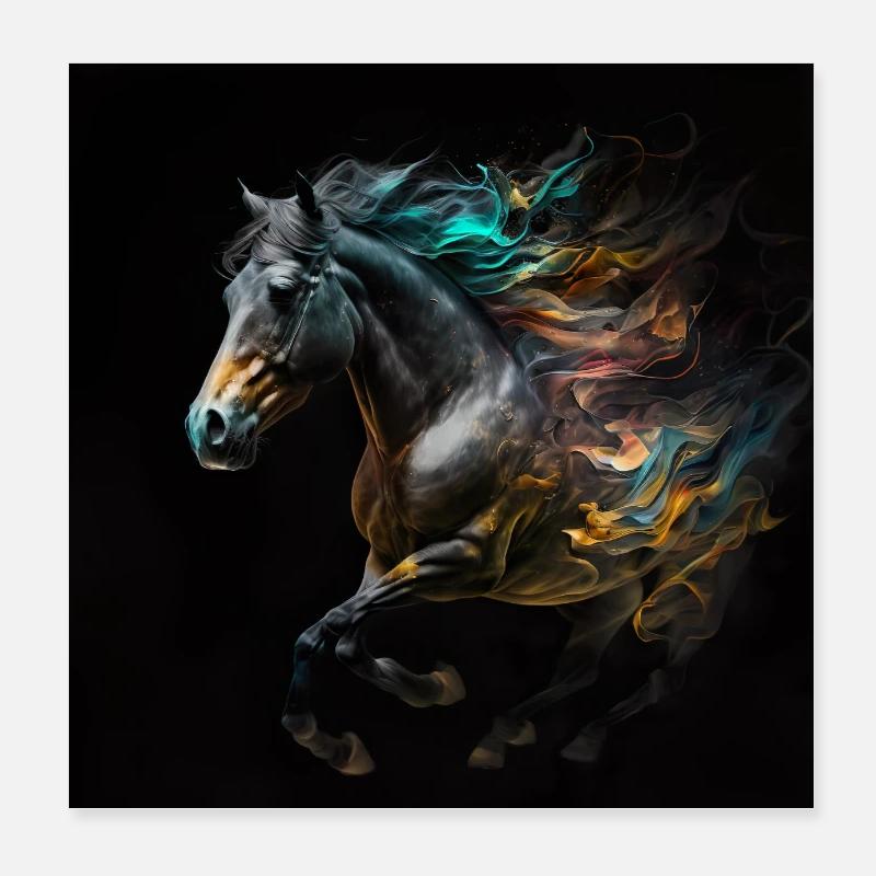 Feuriges Pferd Nr. 15 Poster 20x20 cm