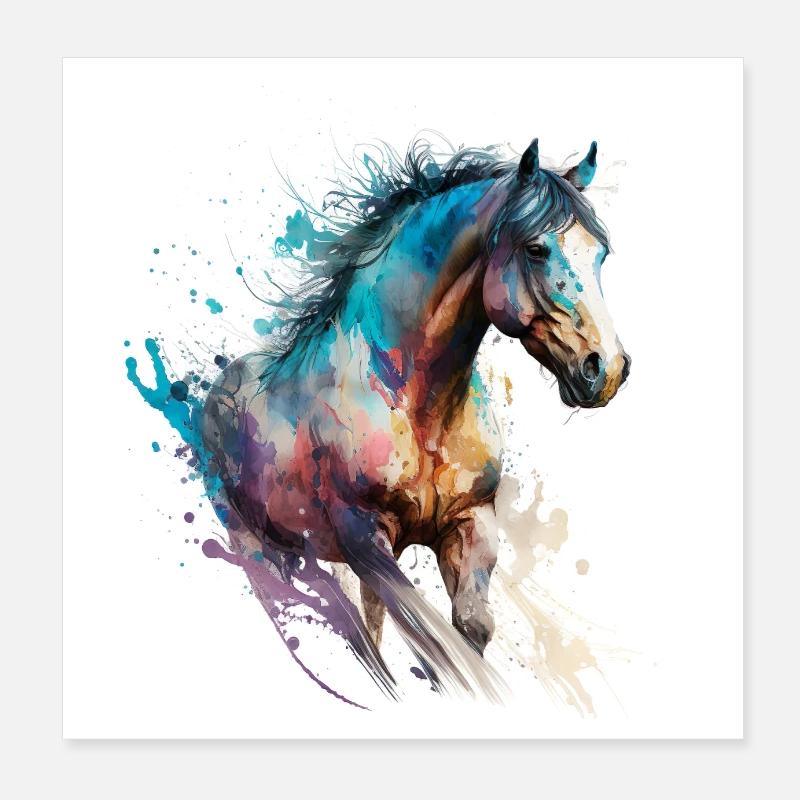 Feuriges Pferd Nr. 5 Poster 20x20 cm