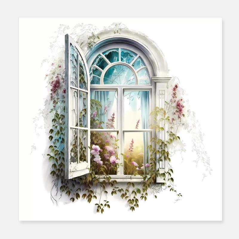 Poster - Victorian Window Poster 8" x 8" (20x20 cm)