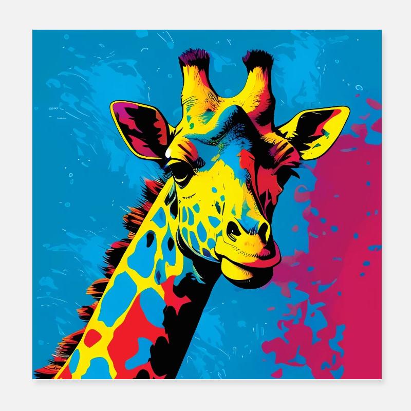 Giraffe - Pop Art Poster 20x20 cm