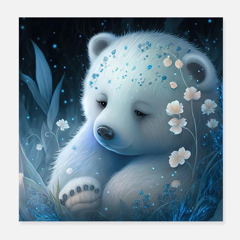 Polar bear Poster 8" x 8" (20x20 cm)