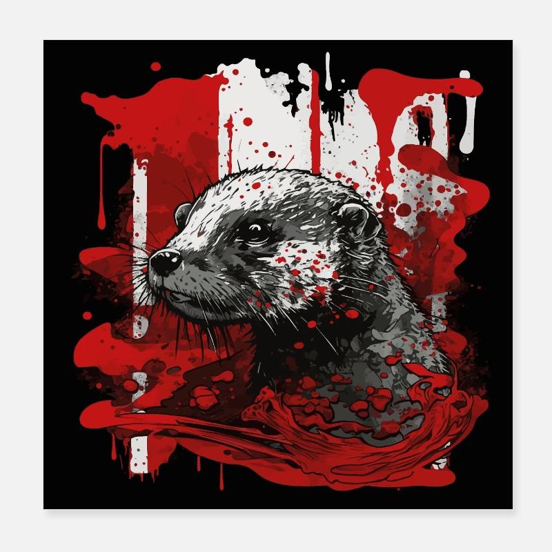 Eurasian river otter Poster 8" x 8" (20x20 cm)