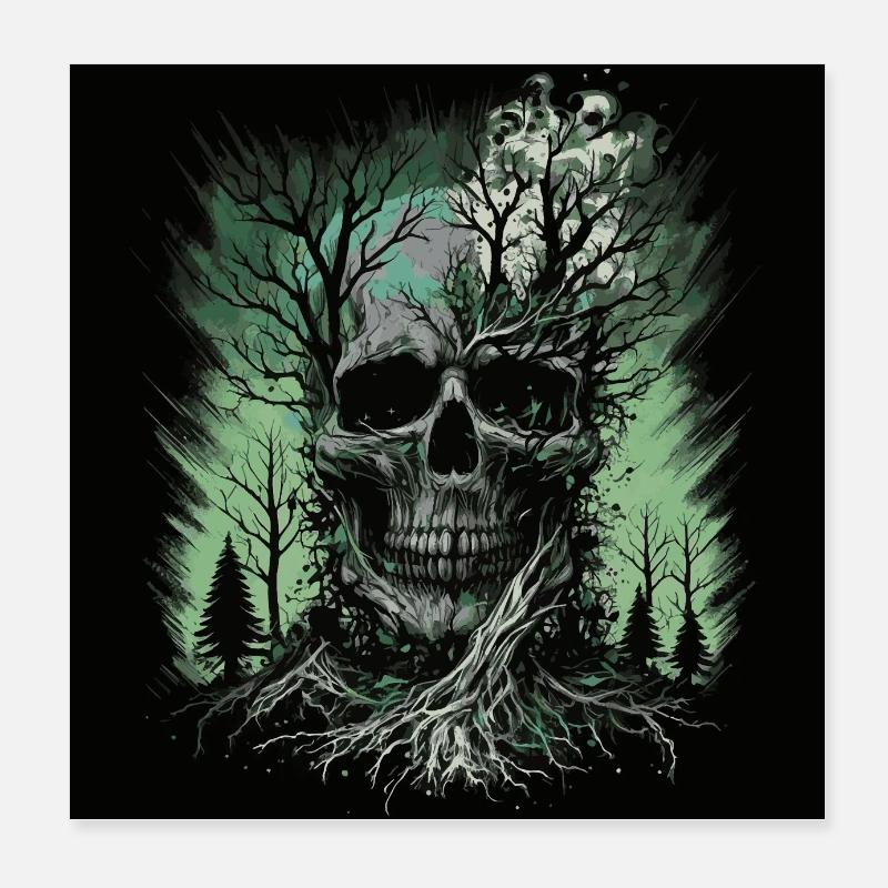 Wald Totenkopf Poster 20x20 cm