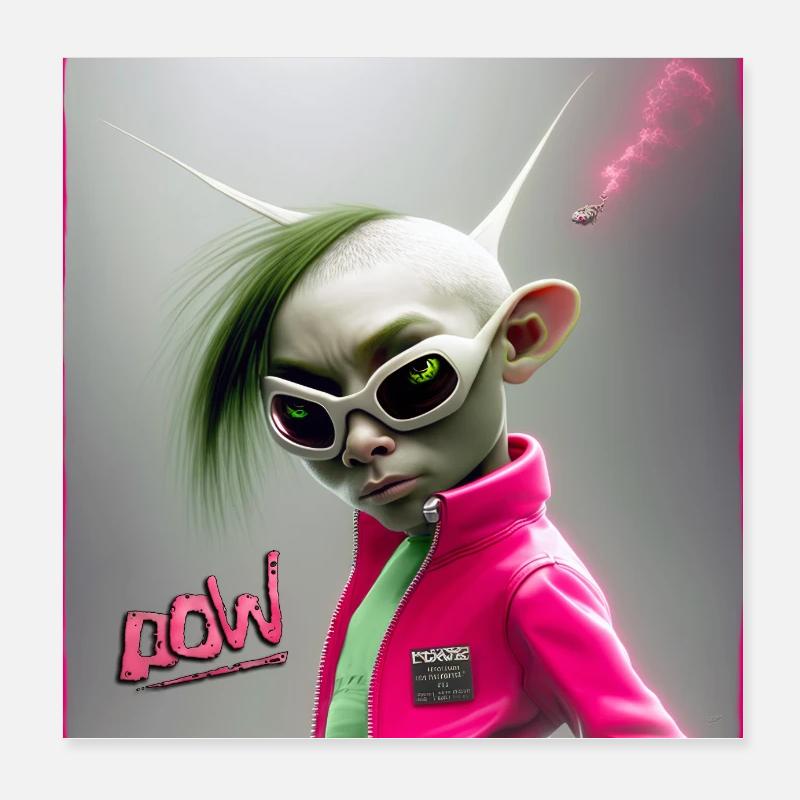 Punky alien 01 Poster 8" x 8" (20x20 cm)