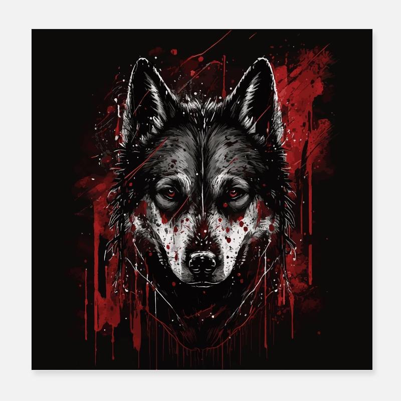 Chien Husky Poster 20 x 20 cm