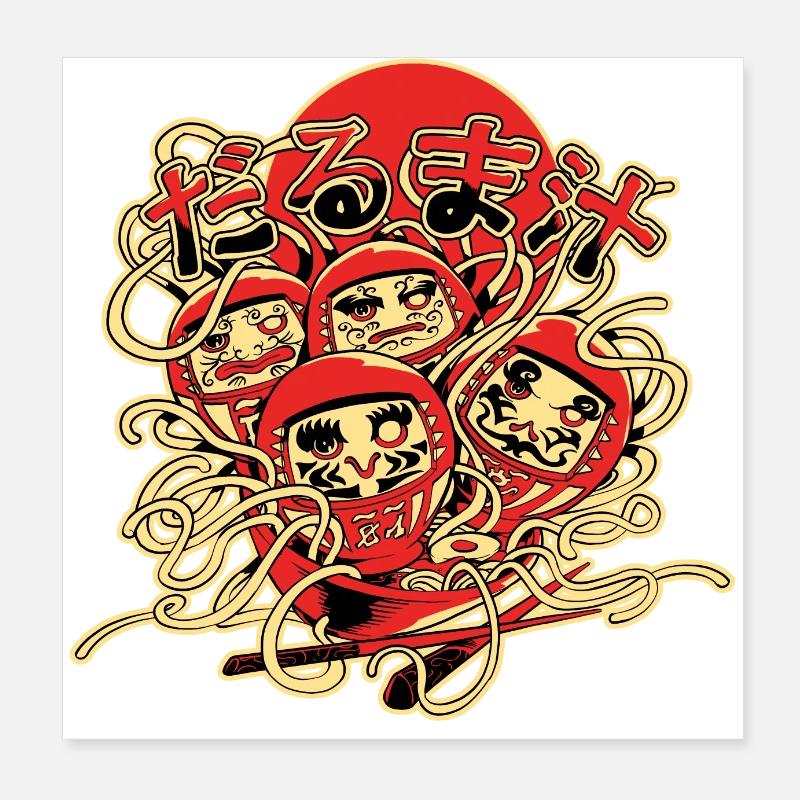 Soupe de Darumas Poster 20 x 20 cm