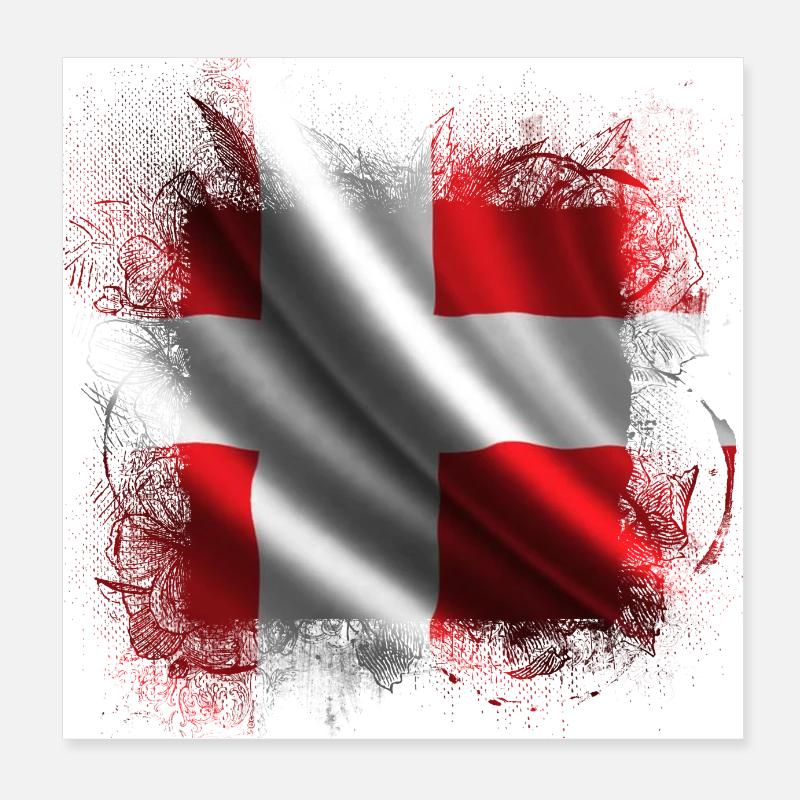 Danemark copenhague danois scandinave drapeau dansk Poster 20 x 20 cm