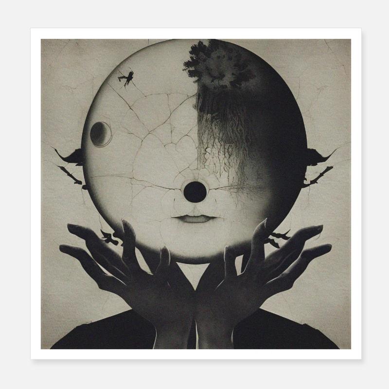 die Welt in den Händen Poster 20x20 cm