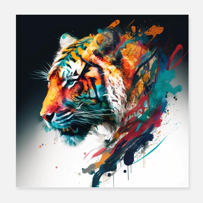 Tiger Head 1 Gift Poster 8" x 8" (20x20 cm)