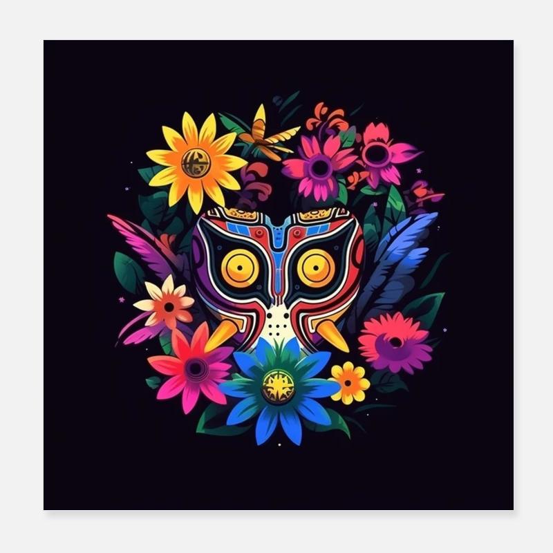 MAJOA - floral - 03 - affiche Poster 20 x 20 cm