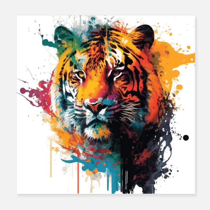 Tiger Head Gift Poster 8" x 8" (20x20 cm)