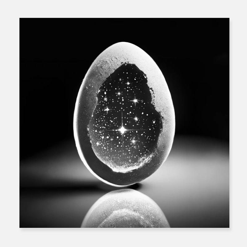 L’univers dans un œuf Poster 20 x 20 cm