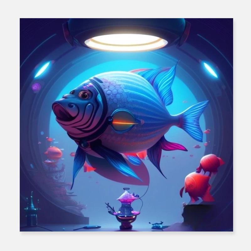 Poisson d avril Poster 20 x 20 cm