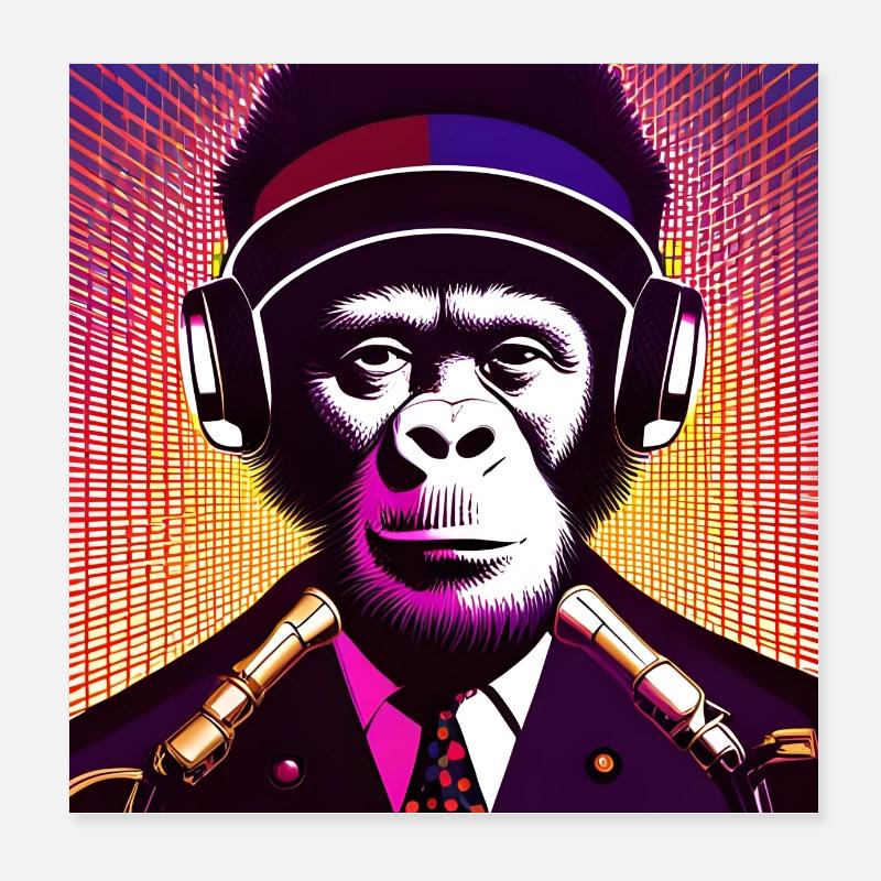 Singe président Poster 20 x 20 cm