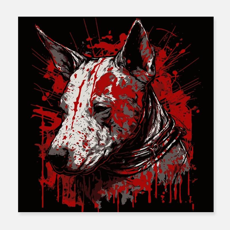 Bullterrier Poster 20x20 cm