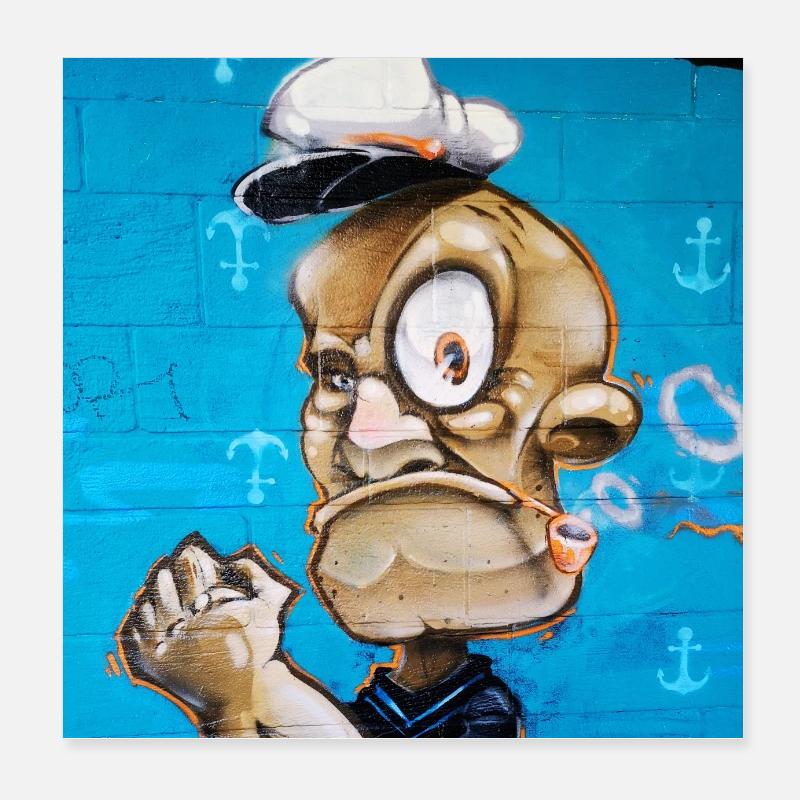 Graffiti du marin féroce Poster 20 x 20 cm