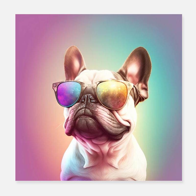 Bouledogue français Poster 20 x 20 cm