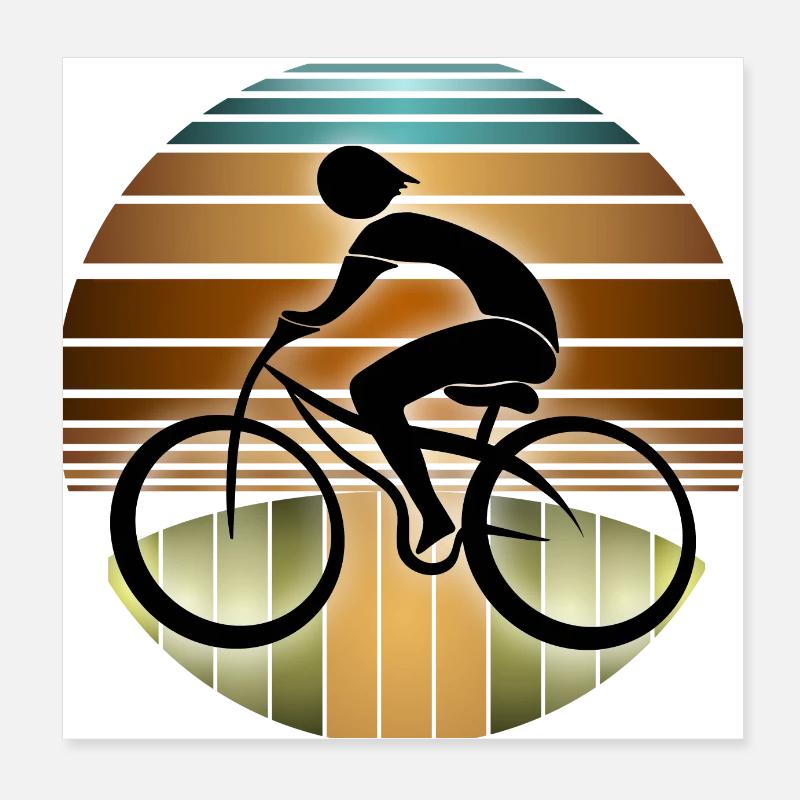 Radfahrer Poster 20x20 cm
