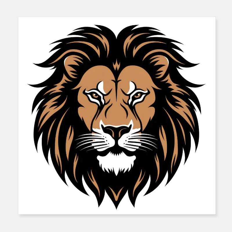 Lion Poster 20 x 20 cm