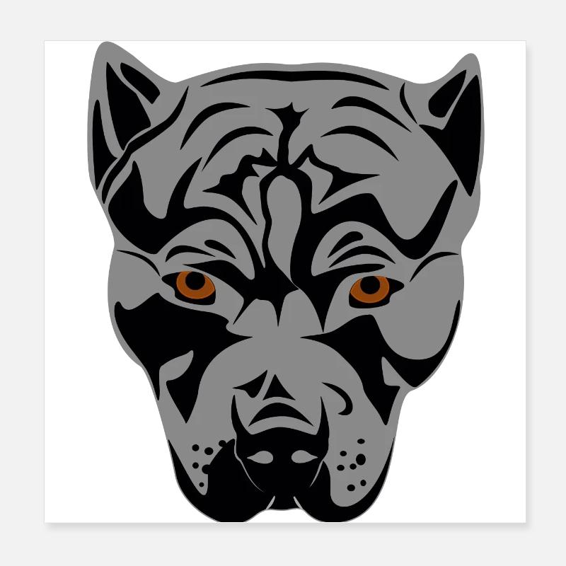 Pittbull Head Design Graphique Poster 20 x 20 cm